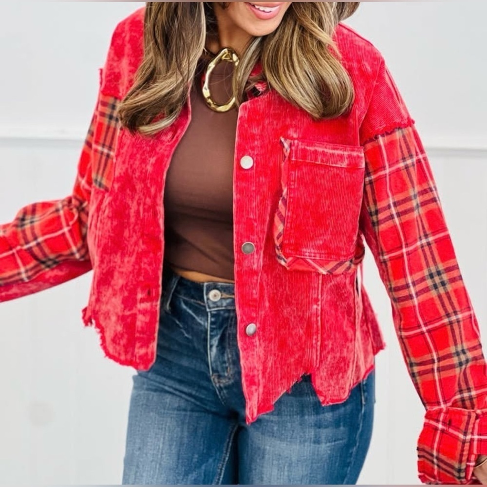 Red Plaid Women's Jacket